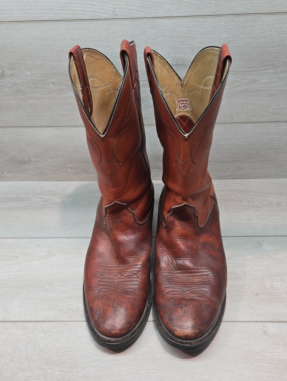 Nocona Classic Men's Brown Leather Cowboy Boots Shoes Sz 11 - Picture 3 of 13